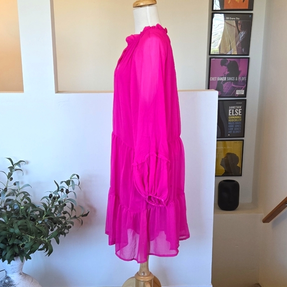 New🏷️ VINCE CAMUTO Arresting Orchid Longsleeve Shift Dress XXL - Picture 4 of 9